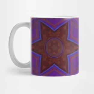 Mosaic Kaleidoscope Flower Purple Blue and Orange Mug